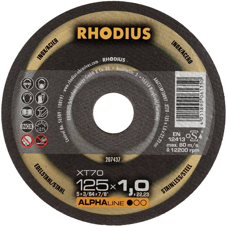 Rhodius XT70 PACK 211081 Trennscheibe gerade 125mm 50 St. Edelstahl, Stahl