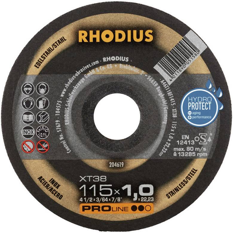 Rhodius XT38 210745 Trennscheibe gerade 115mm 10 St. Edelstahl, Stahl