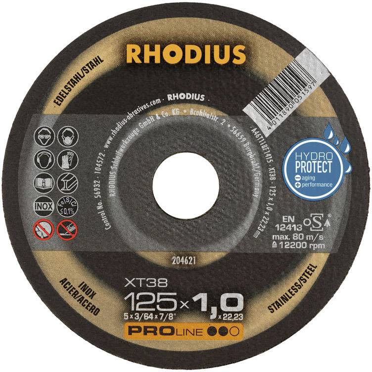 Rhodius XT38 210747 Trennscheibe gerade 125mm 10 St. Edelstahl, Stahl
