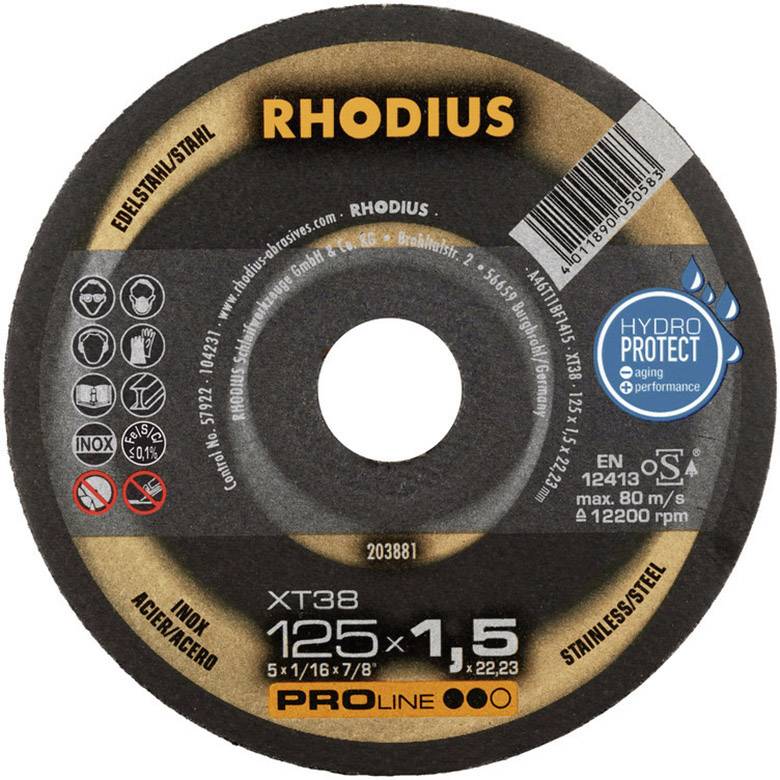 Rhodius XT38 210748 Trennscheibe gerade 125mm 10 St. Edelstahl, Stahl