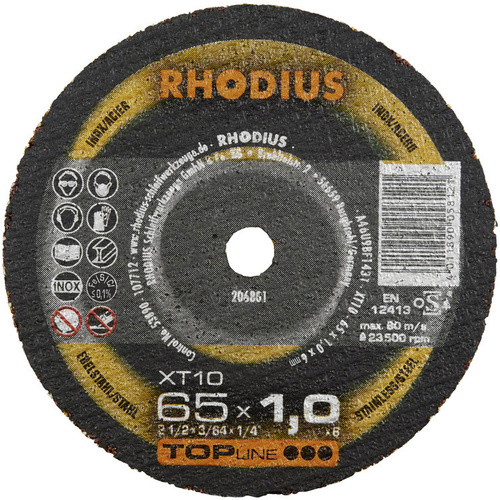 Rhodius XT10 MINI 206801 Trennscheibe gerade 65mm 6mm Edelstahl, Stahl
