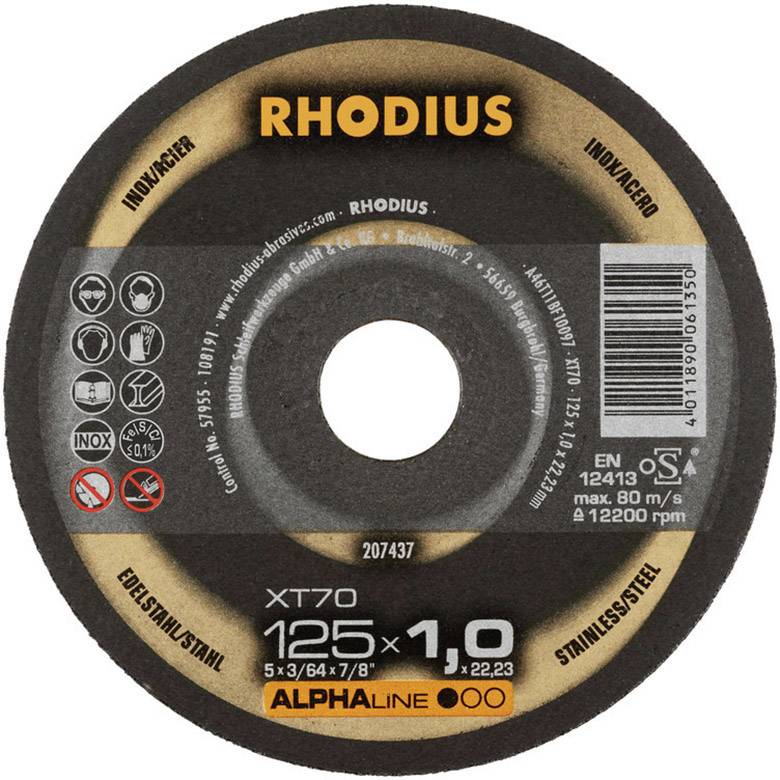 Rhodius XT70 BOX 208226 Trennscheibe gerade 125mm 10 St. Edelstahl, Stahl