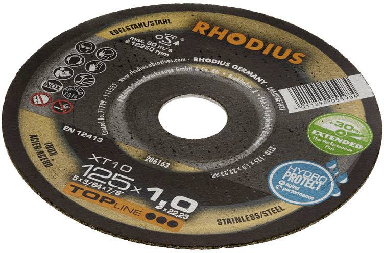 Rhodius XT10 206163 Trennscheibe gerade 125mm Edelstahl, Stahl
