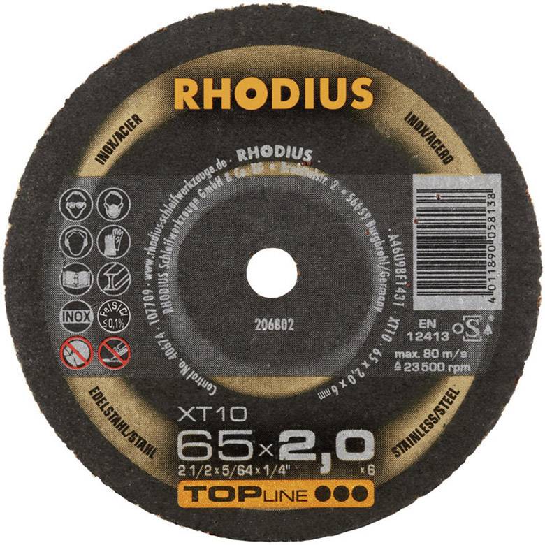 Rhodius XT10 MINI 206802 Trennscheibe gerade 65mm Edelstahl, Stahl