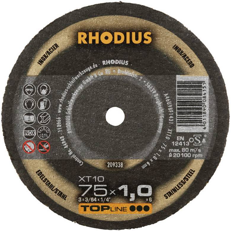 Rhodius XT10 MINI 209338 Trennscheibe gerade 75mm Edelstahl, Stahl