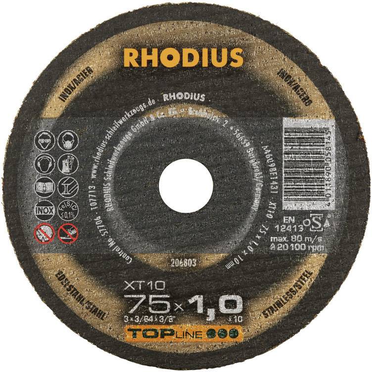 Rhodius XT10 MINI 206803 Trennscheibe gerade 75mm Edelstahl, Stahl