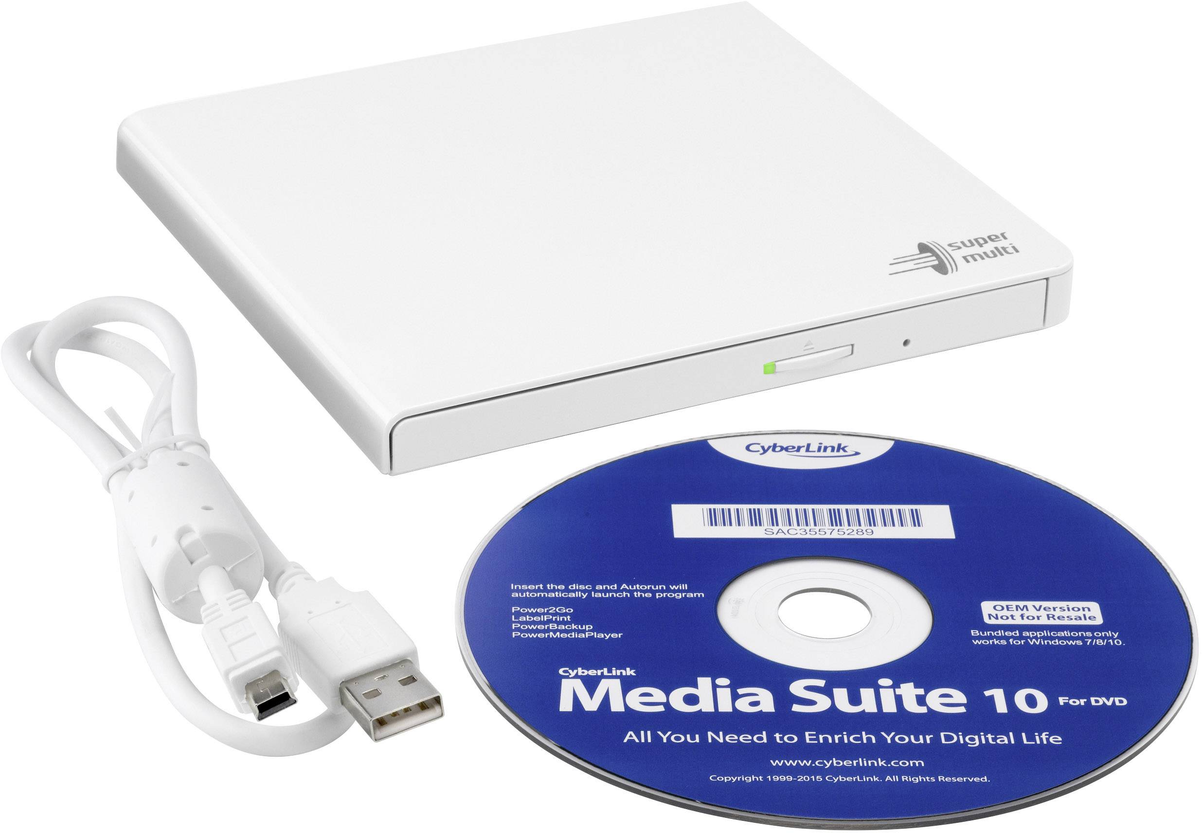 HL Data Storage GP57EW40.AHLE10B DVD-Brenner Extern Retail USB-A (USB 2.0) Weiß