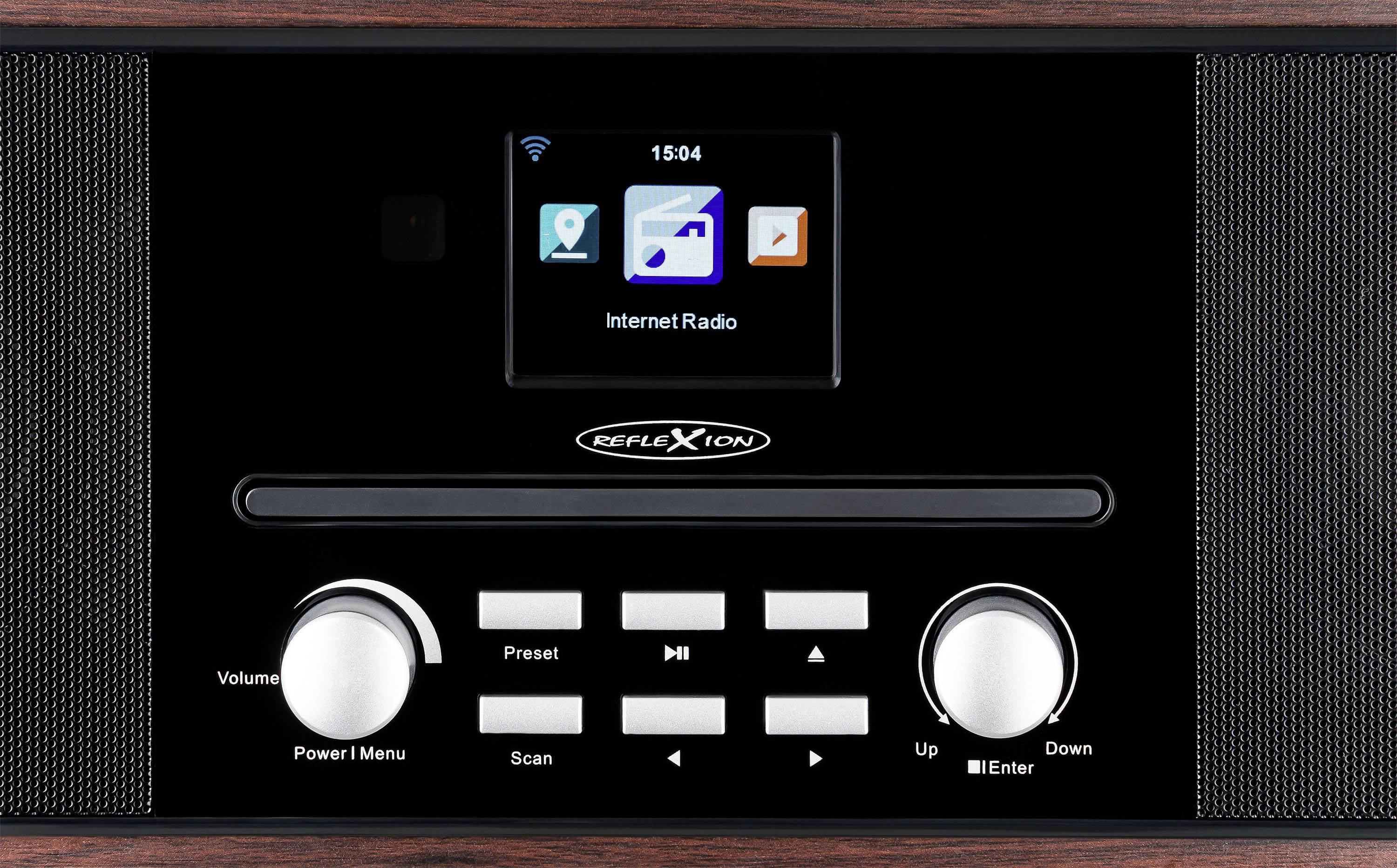 Reflexion HRA19INT/WD Internet Tischradio DAB+, UKW, Internet AUX, Bluetooth®, CD, Internetradio Holz