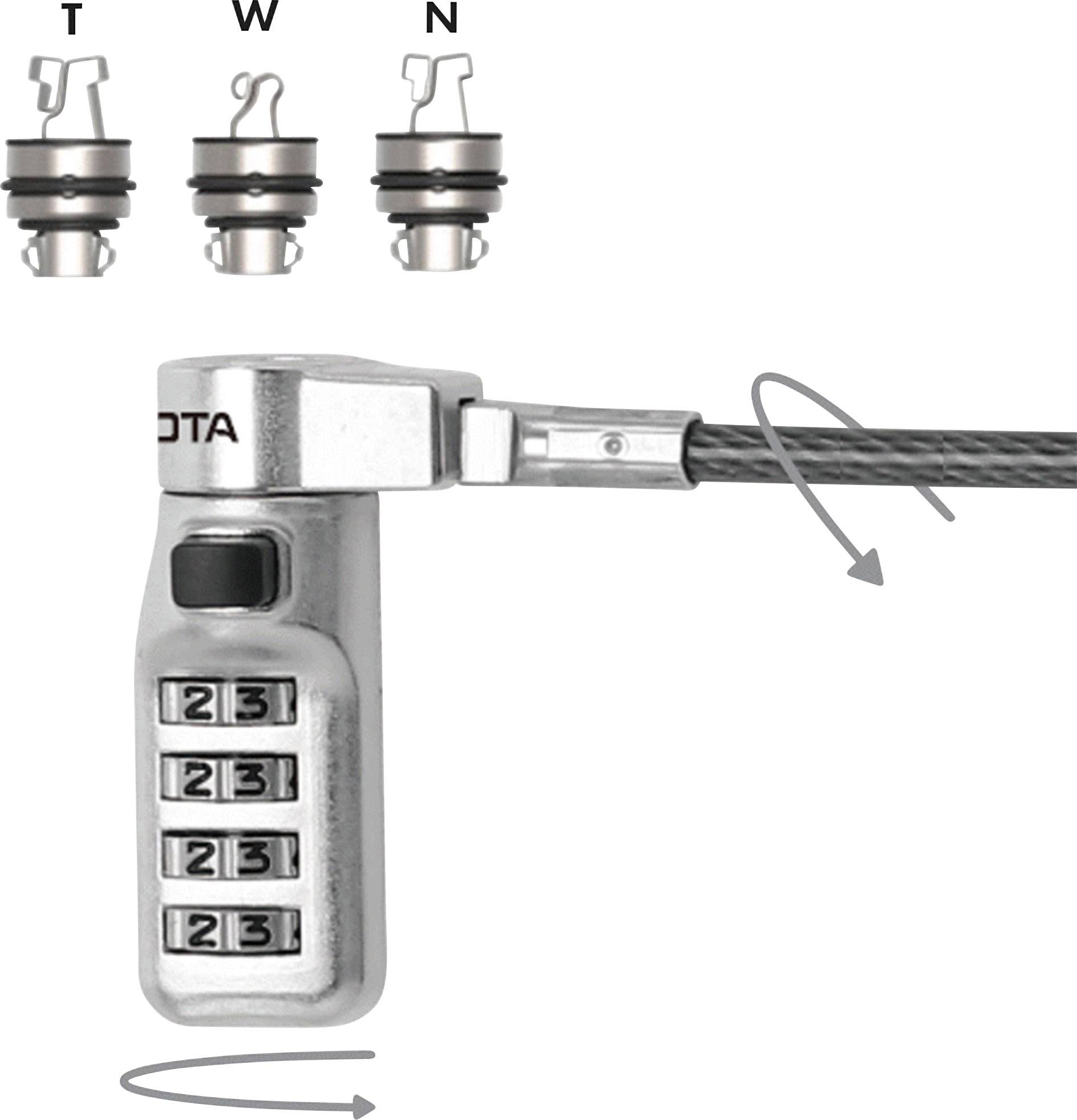 Dicota Laptop Schloss Zahlenschloss für alle Netbooks/Notebooks/Monitore/TVs oder Beamer, Keine Sch