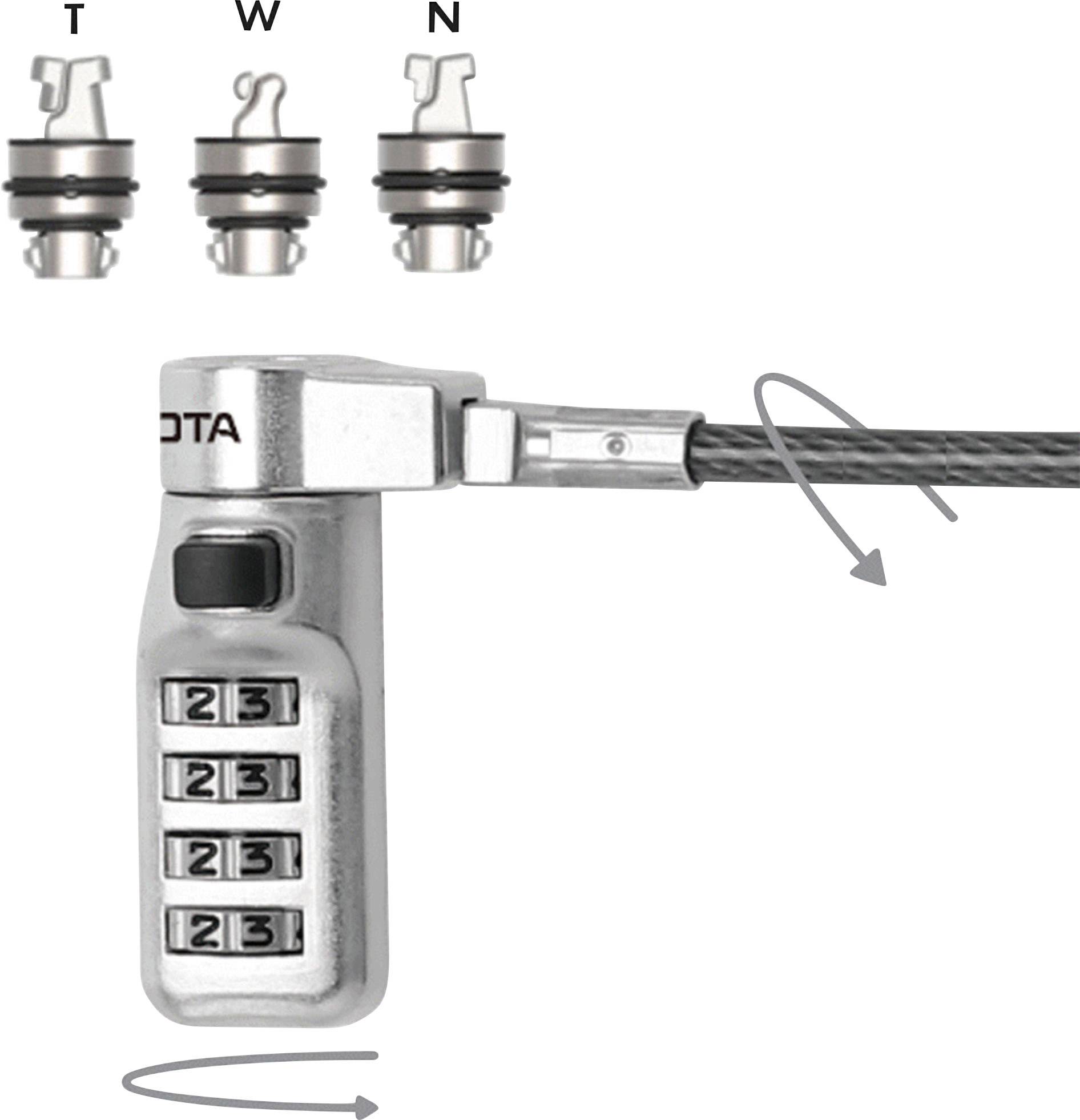Dicota Laptop Schloss Zahlenschloss für alle Netbooks/Notebooks/Monitore/TVs oder Beamer, Keine Sch