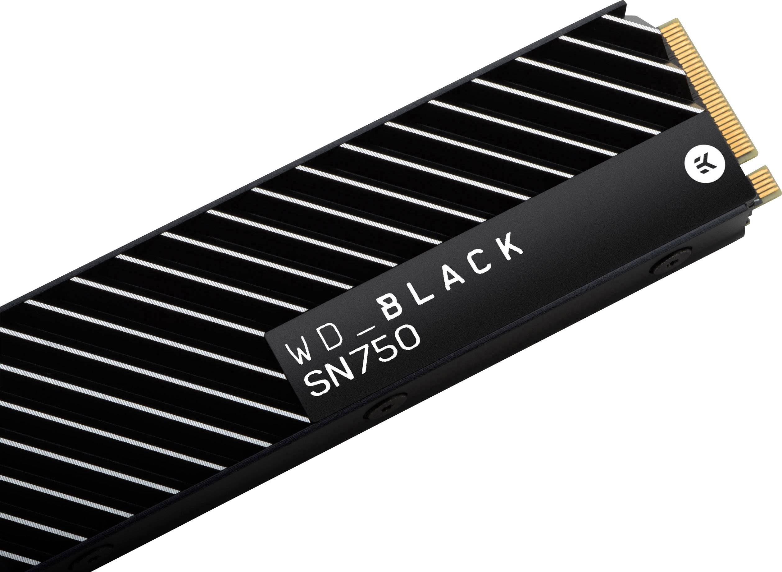 WD Black™ SN750 Heatsink 1 TB Interne M.2 PCIe NVMe SSD 2280 M.2 NVMe PCIe 3.0 x4 Retail WDS100T3XHC