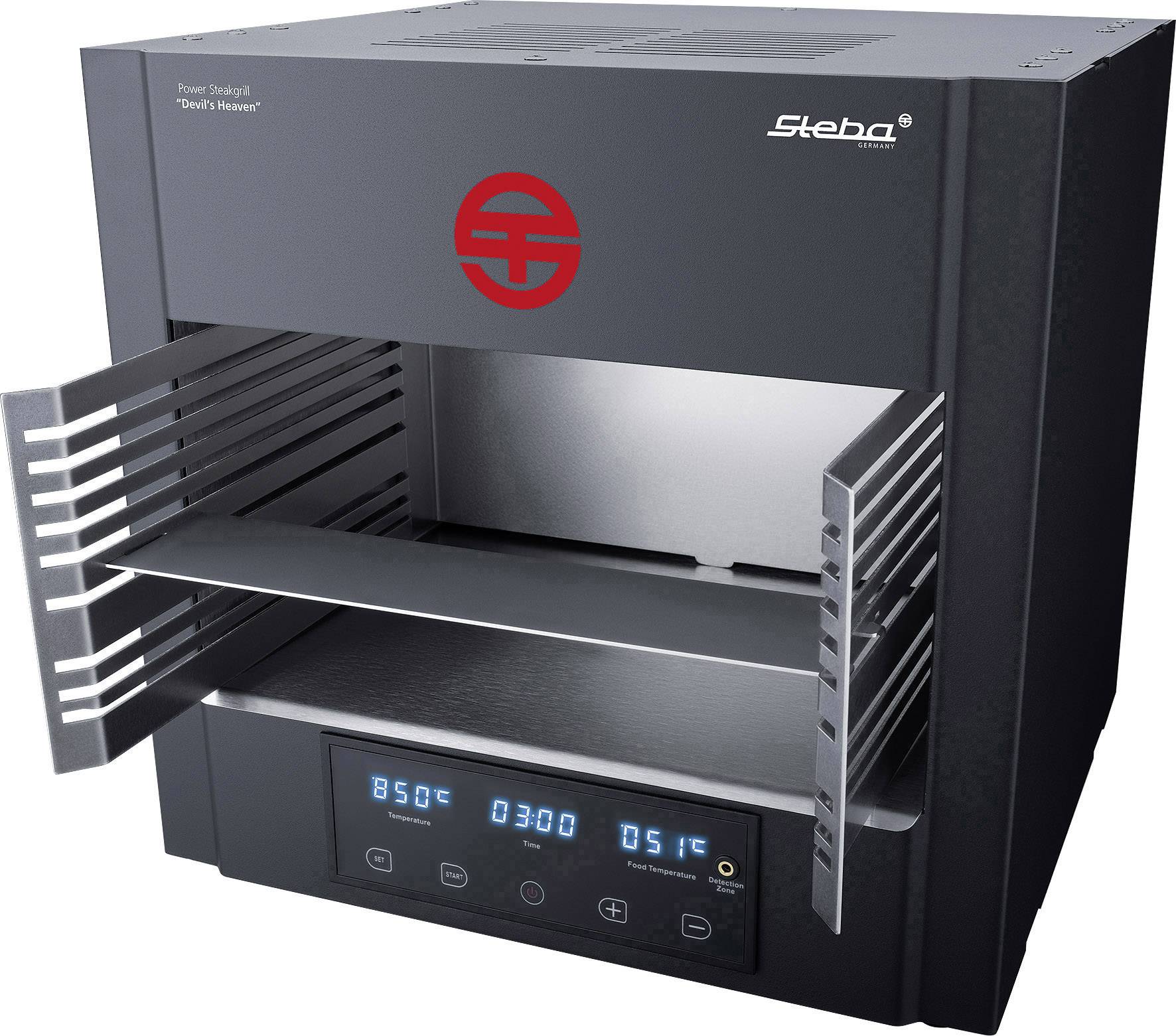 Steba PS E2600 XL Elektro, Steak Grill Temperaturvorwahl, Timerfunktion Schwarz