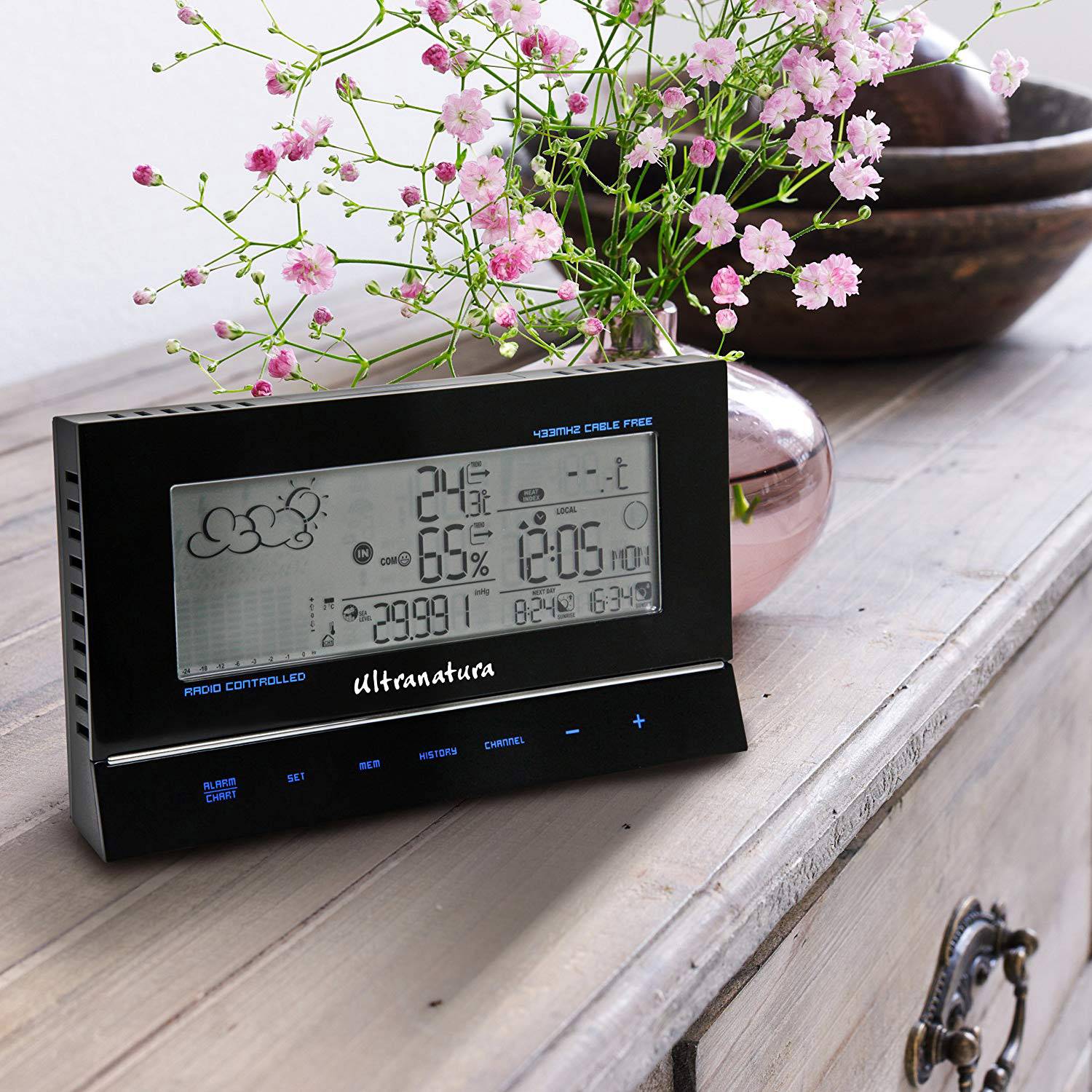 Ultranatura Design UN 800 Wetterstation Thermo-/Hygrometer Schwarz