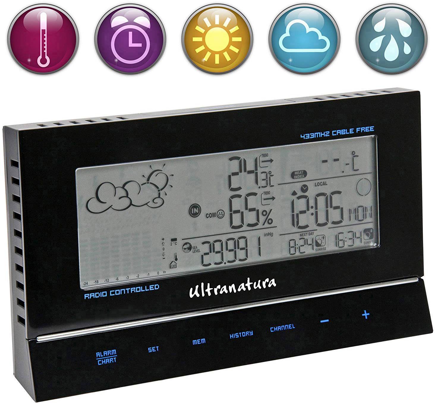 Ultranatura Design UN 800 Wetterstation Thermo-/Hygrometer Schwarz