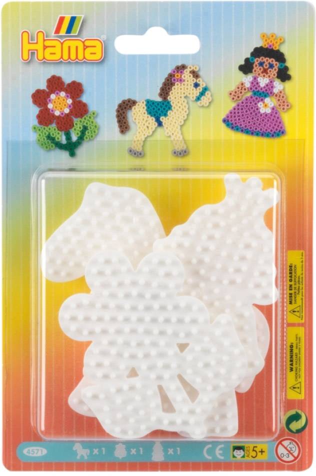 Vedes HAMA Bügelperlen Blister 3 Stiftplatten Prinzessin/Blume/Pony 4571