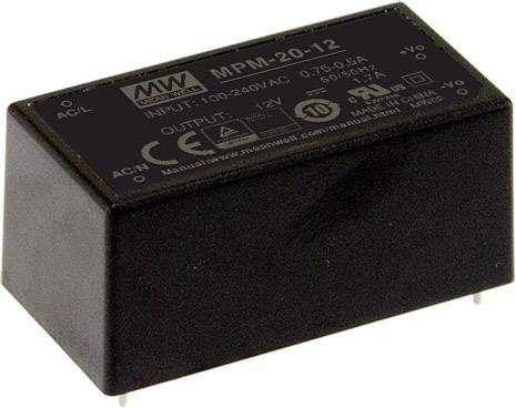 MW Mean Well MPM-20-3.3 AC/DC-Printnetzteil 3.3 V/DC 4.5 A 14.9 W