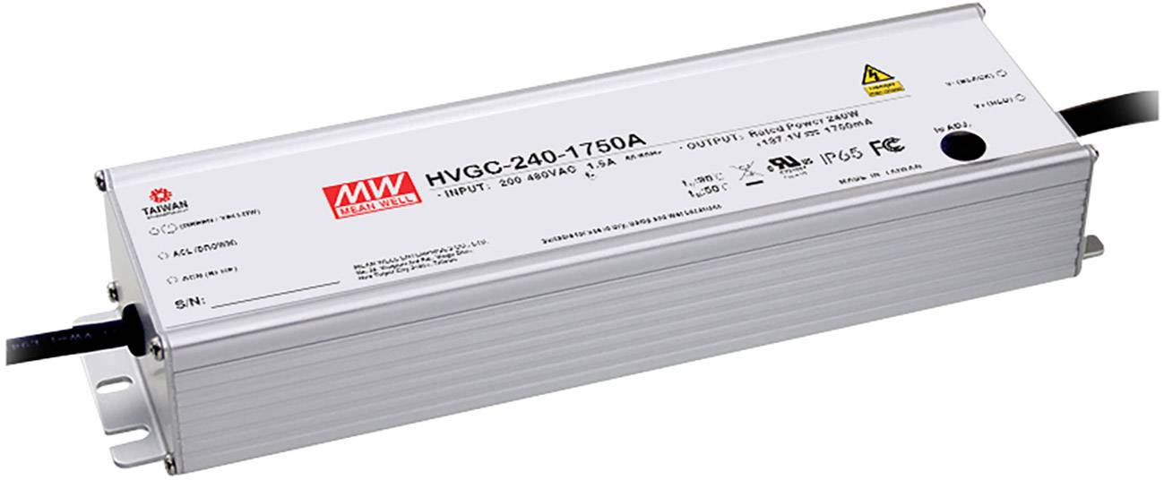 MEAN WELL MW HVGC-240-700AB LED-Treiber Konstantstrom 240W 350 - 700mA 171.4 - 342.8 V/DC einstellbar, dimmbar, 3 in 1 Dimmer
