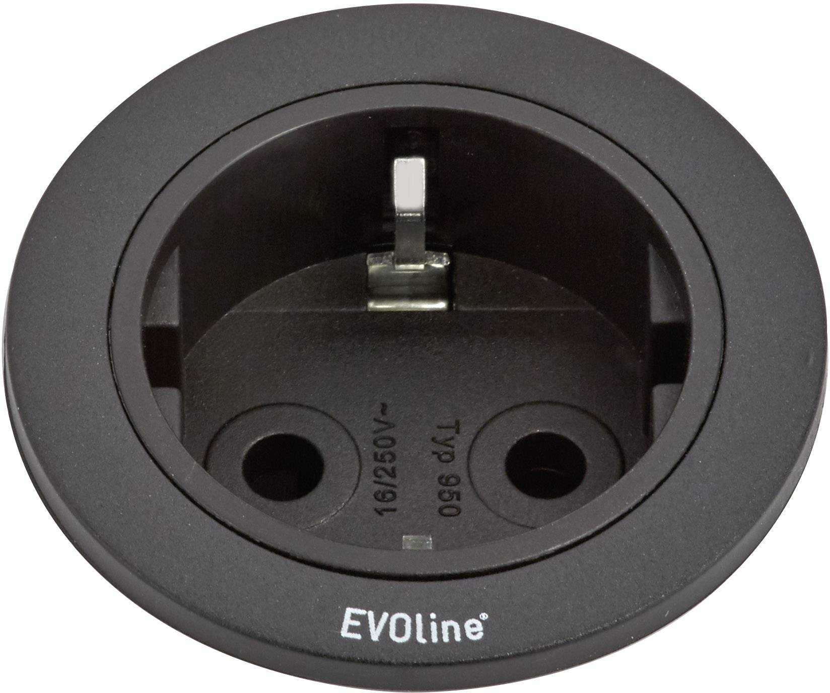 EVOline 159280000900 Einbau-Steckdosenleiste 1fach Schwarz 1 St.