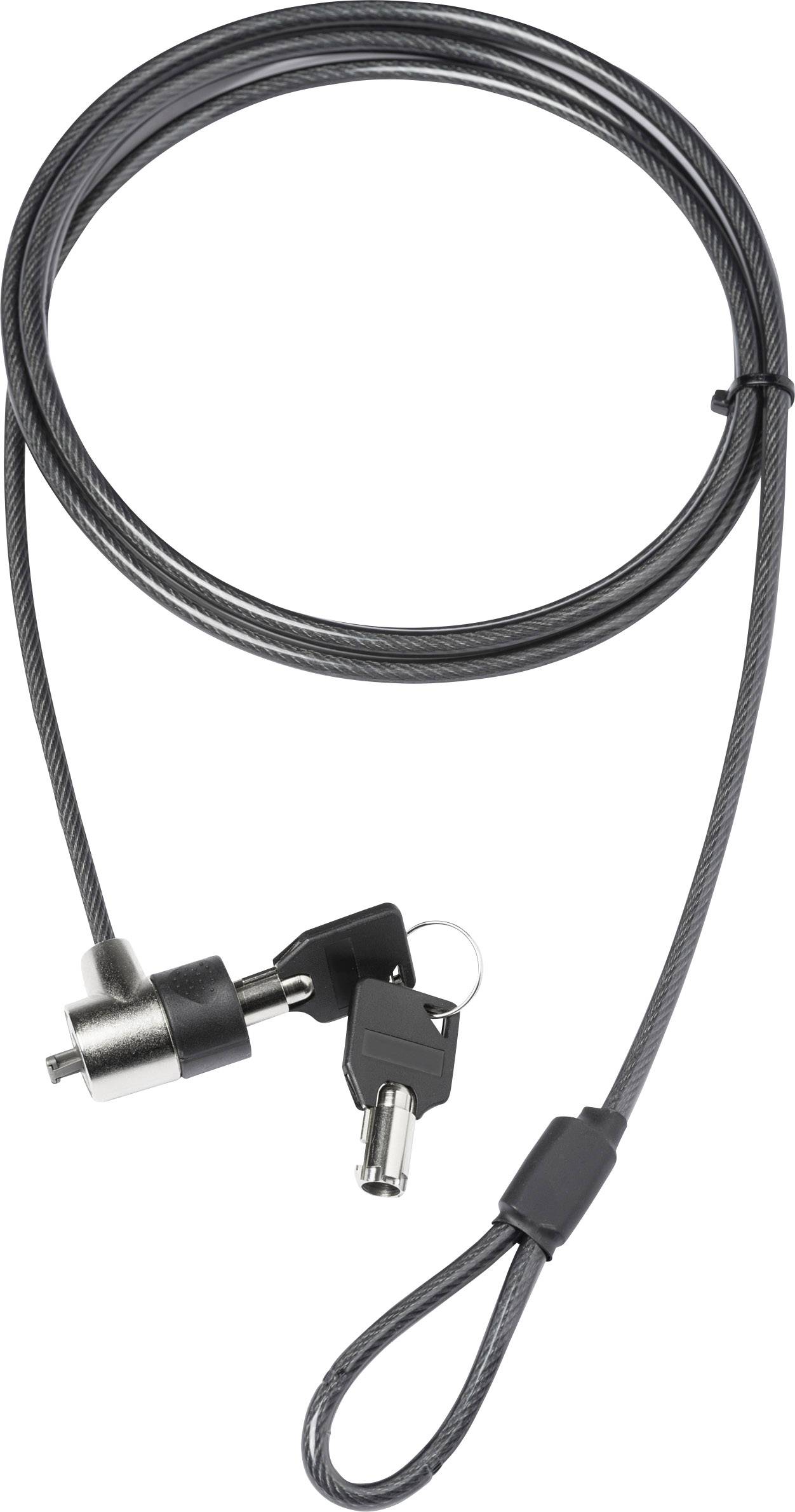 Dicota Laptop Schloss Schlüsselschloss zusätzlicher Schlüssel dient als Ersatz 2m Security T-Lock Value, Single (3x7mm slot)