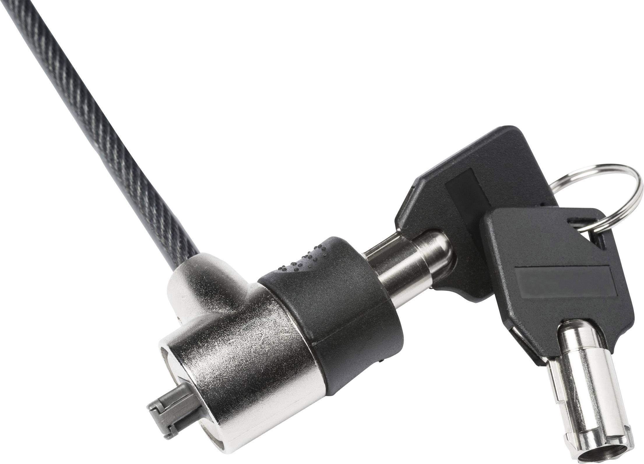 Dicota Laptop Schloss Schlüsselschloss zusätzlicher Schlüssel dient als Ersatz 2m Security T-Lock Value, Single (3x7mm slot)