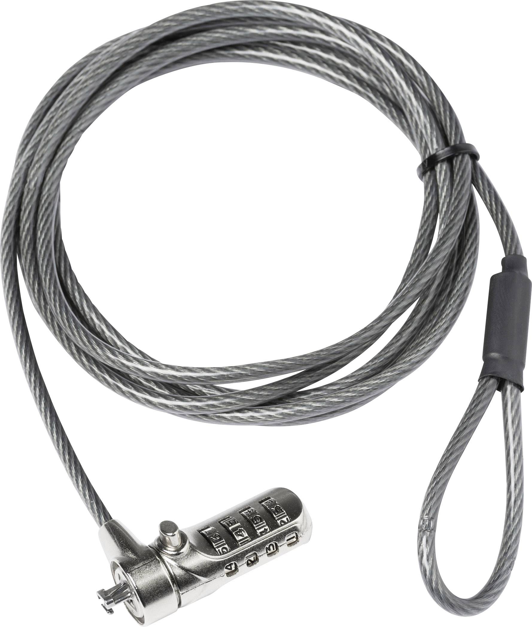 Dicota Laptop Schloss Zahlenschloss 2 m Security T-Lock Combination, Single (3 x 7 mm slot)