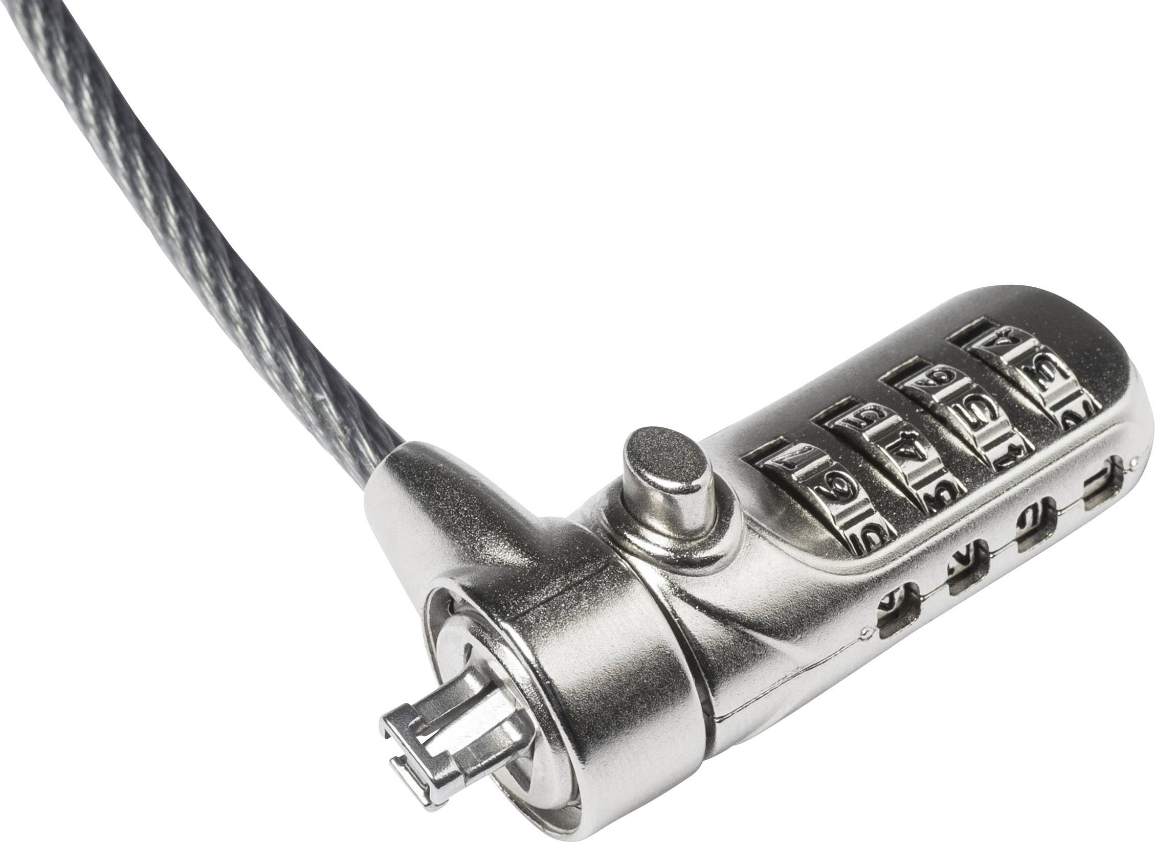 Dicota Laptop Schloss Zahlenschloss 2 m Security T-Lock Combination, Single (3 x 7 mm slot)