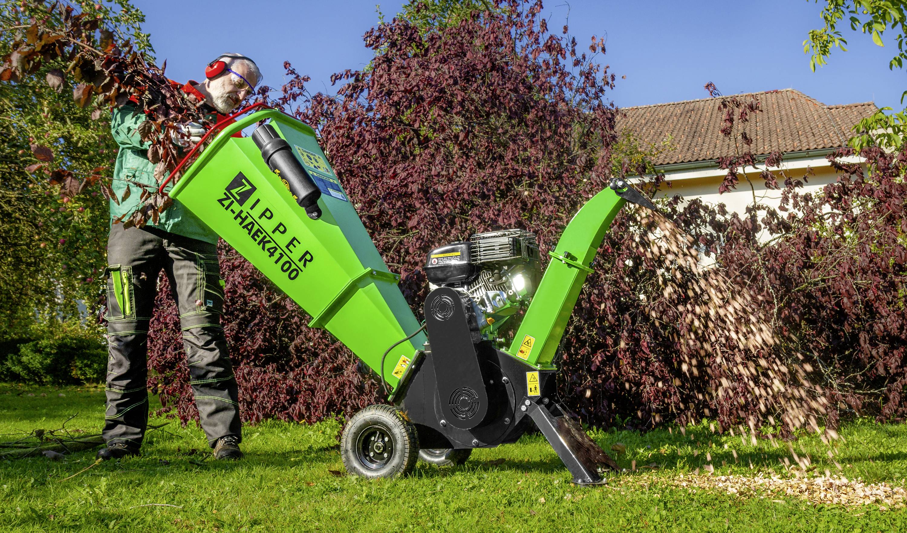 Zipper ZI-HAEK4100 Benzin Messer-Häcksler 4.1kW