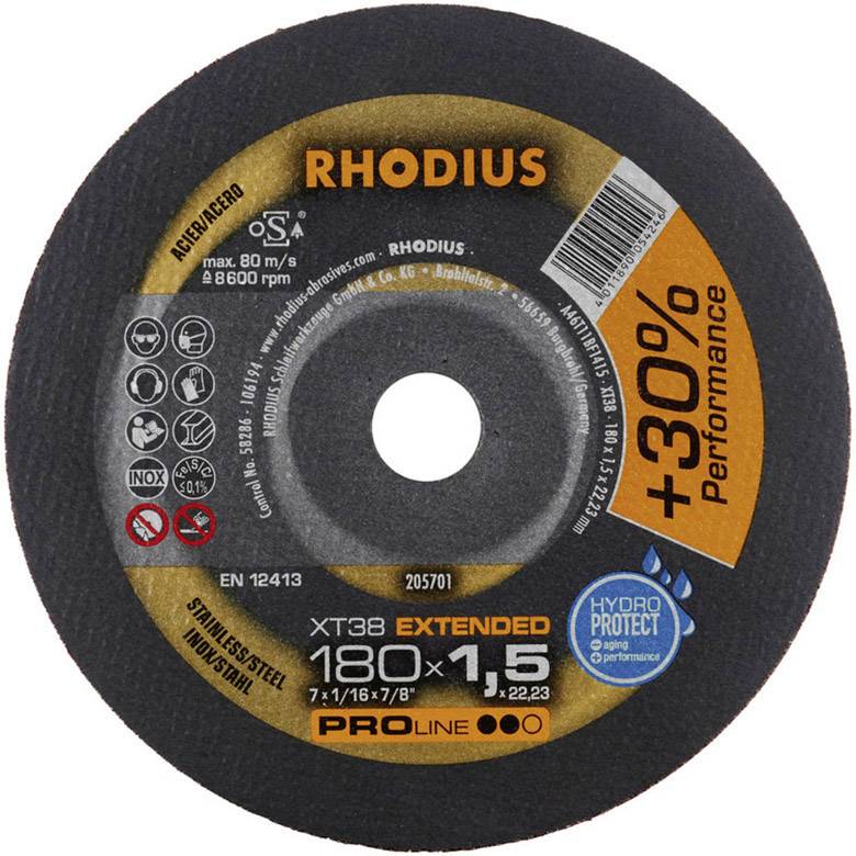 Rhodius XT38 205701 Trennscheibe gerade 180mm Edelstahl, Stahl
