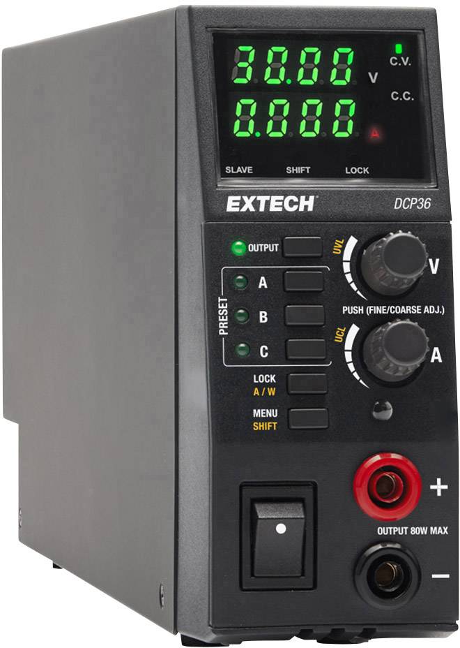 Extech DCP36 Labornetzgerät, einstellbar 0.5 - 36V 0 - 5A 80W