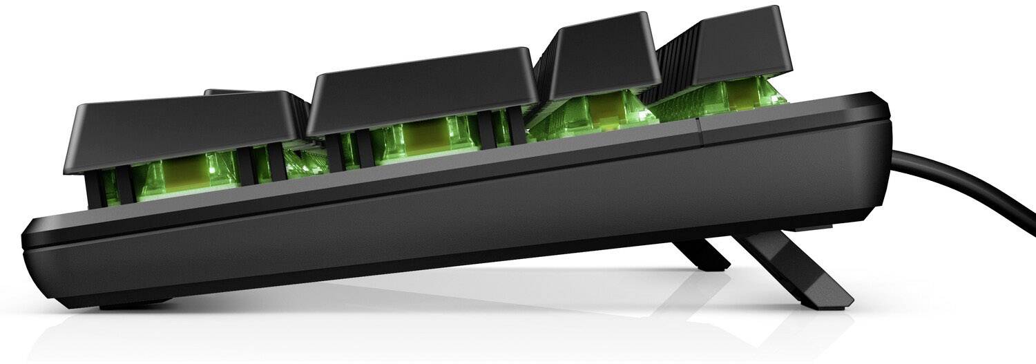 HP Pavilion Gaming 800 USB Gaming-Tastatur Deutsch, QWERTZ Schwarz, RGB Beleuchtet, Switch: Red