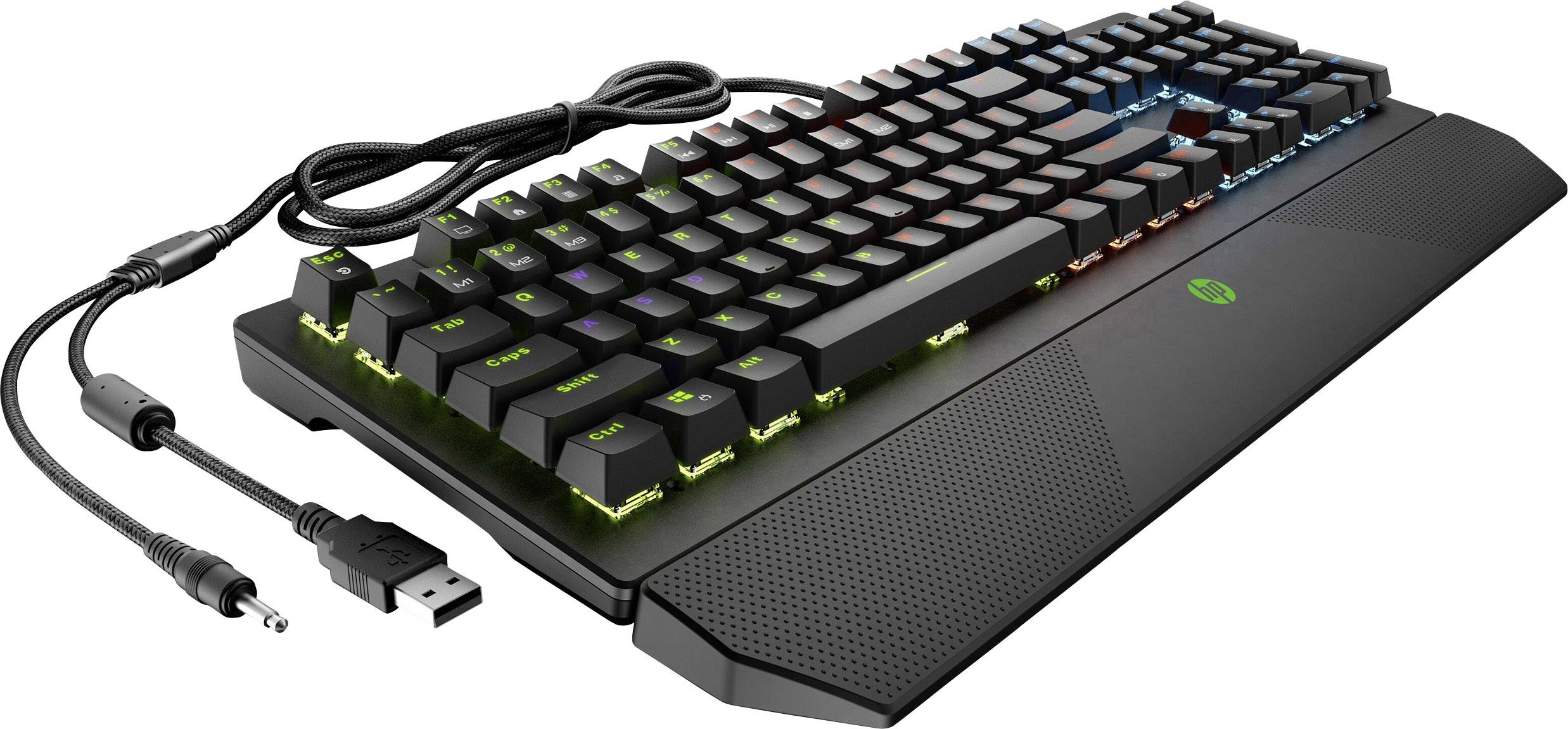 HP Pavilion Gaming 800 USB Gaming-Tastatur Deutsch, QWERTZ Schwarz, RGB Beleuchtet, Switch: Red
