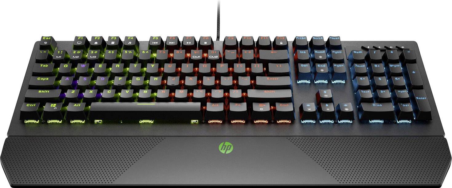 HP Pavilion Gaming 800 USB Gaming-Tastatur Deutsch, QWERTZ Schwarz, RGB Beleuchtet, Switch: Red