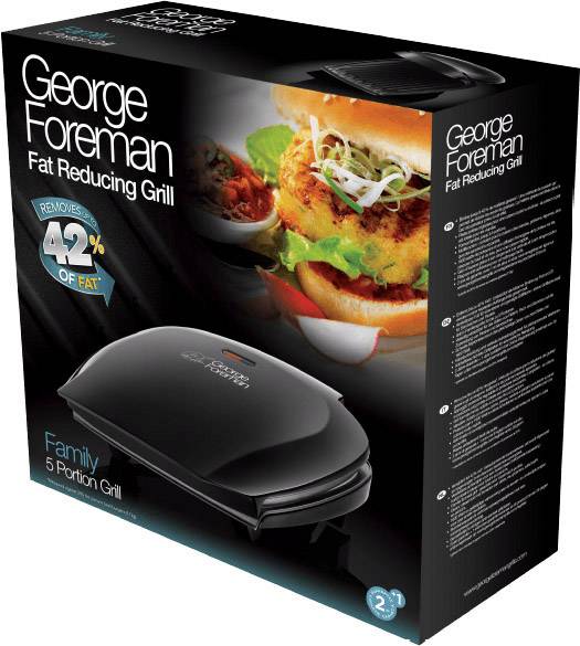 George Foreman Family Grill Elektro Kontaktgrill Schwarz