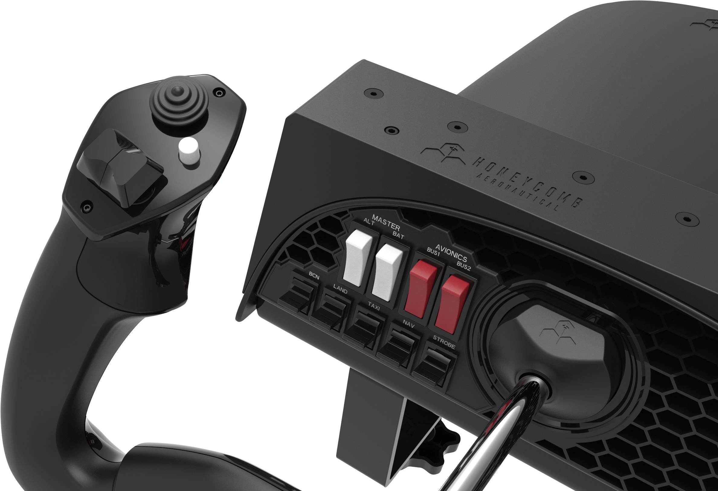 Aerosoft Honeycomb Alpha Flight Controls Flugsimulator-Steuerhorn USB PC Schwarz