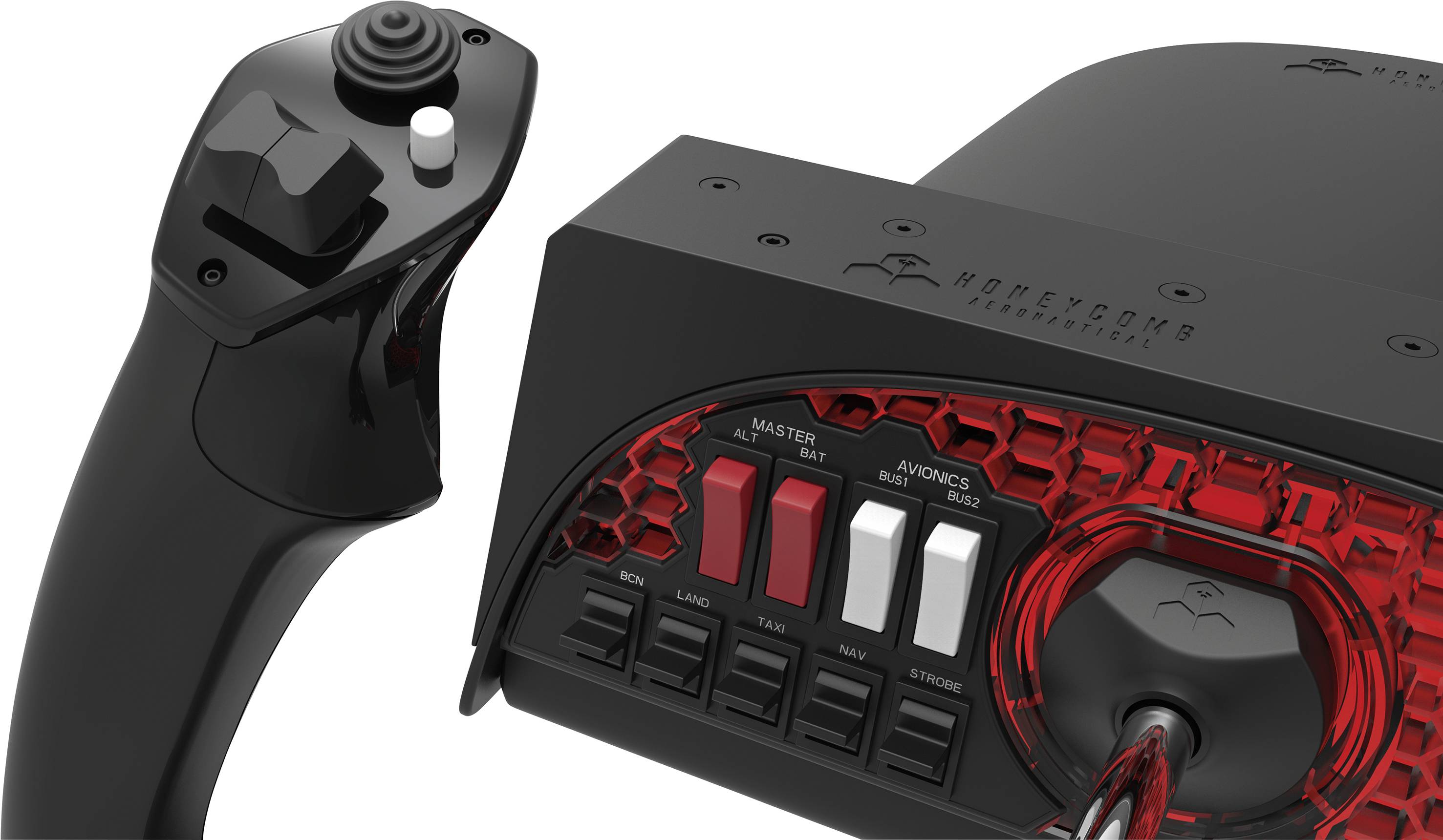 Aerosoft Honeycomb Alpha Flight Controls Flugsimulator-Steuerhorn USB PC Schwarz