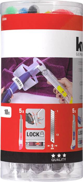 Kwb 026890 Hobby Abbrechklingenmesser-Set, 16-tlg. in Runddose, 9 + 18 mm 1 St.