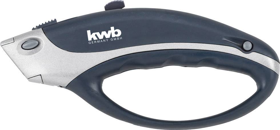 Ein ergonomisches Cuttermesser mit schwarzem und silbernem Design, geeignet für präzise Schneidearbeiten.