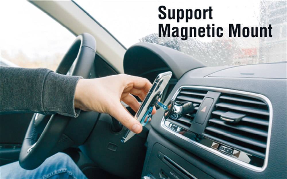 Goobay Finger Strap (silber/blau) Handy Ständer Silber-Blau