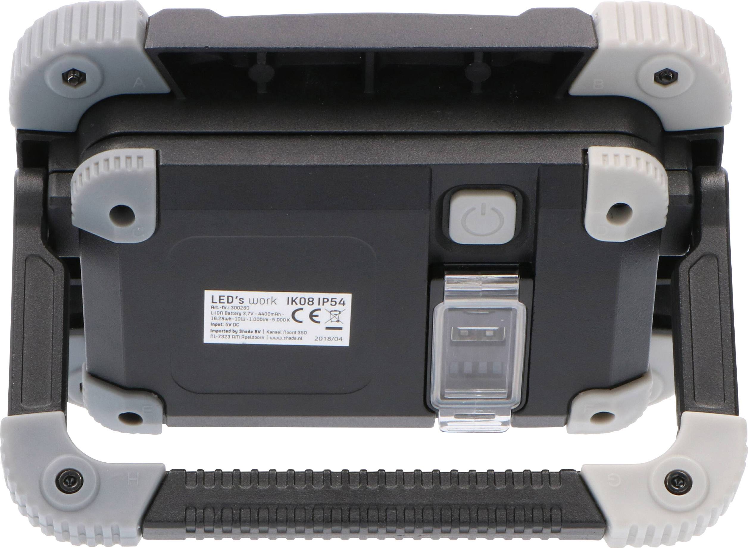 Shada 300260 LED Akku Strahler SLIM 1000lm10W LED Arbeitsleuchte 3W 1000lm