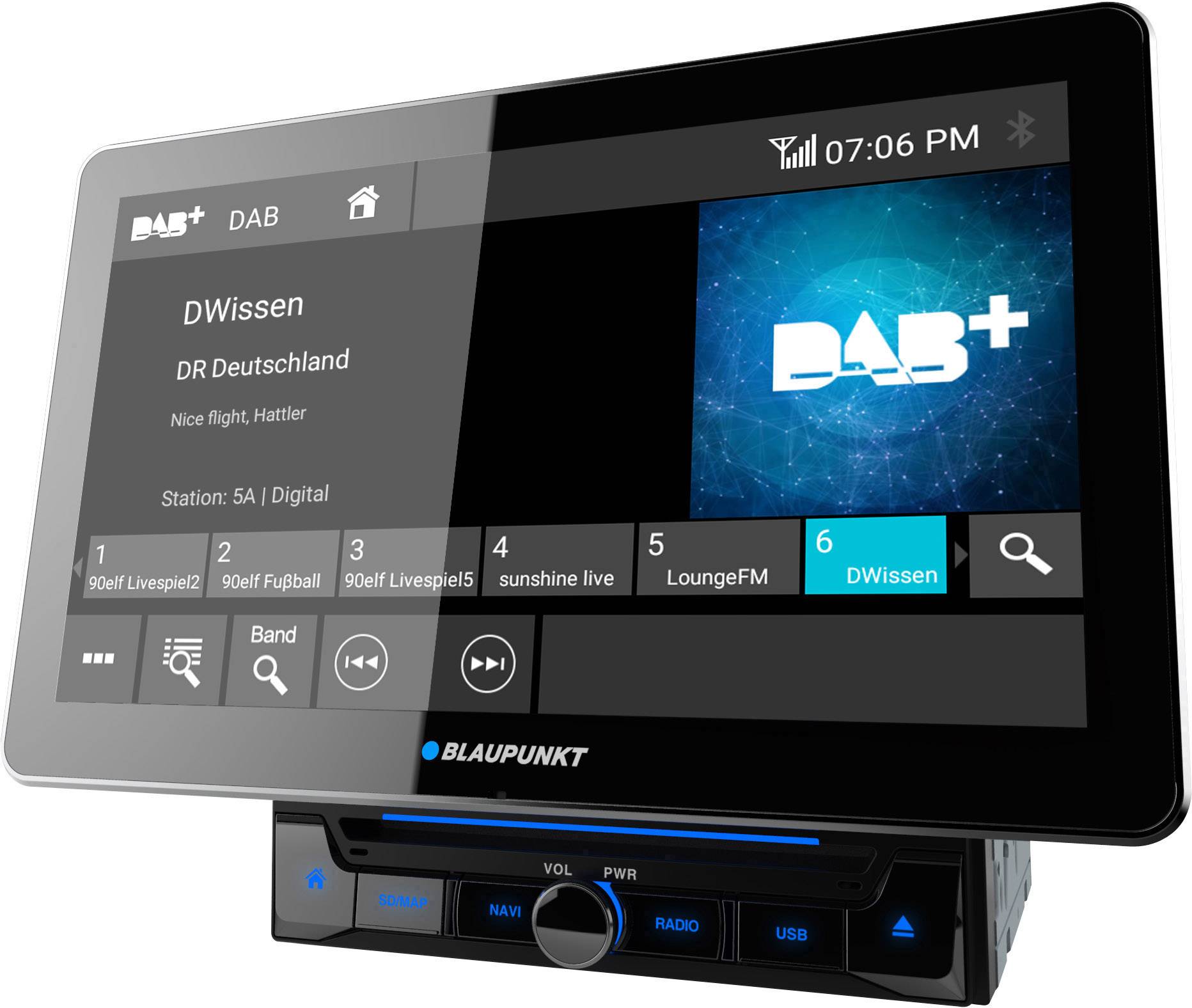 Blaupunkt Rome 990 DAB NAV CAR Doppel-DIN Moniceiver DAB+ Tuner, Bluetooth®-Freisprecheinrichtung, Anschluss für