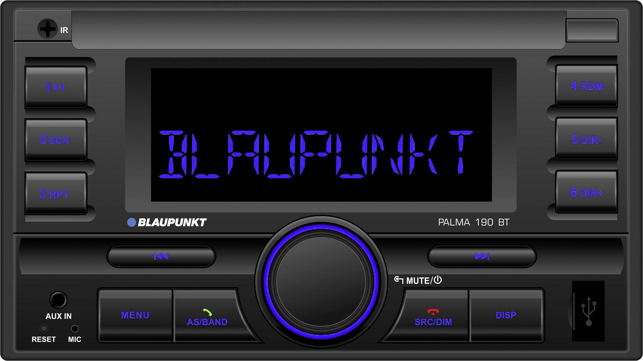 Blaupunkt PALMA 190 BT Doppel-DIN Autoradio Bluetooth®-Freisprecheinrichtung