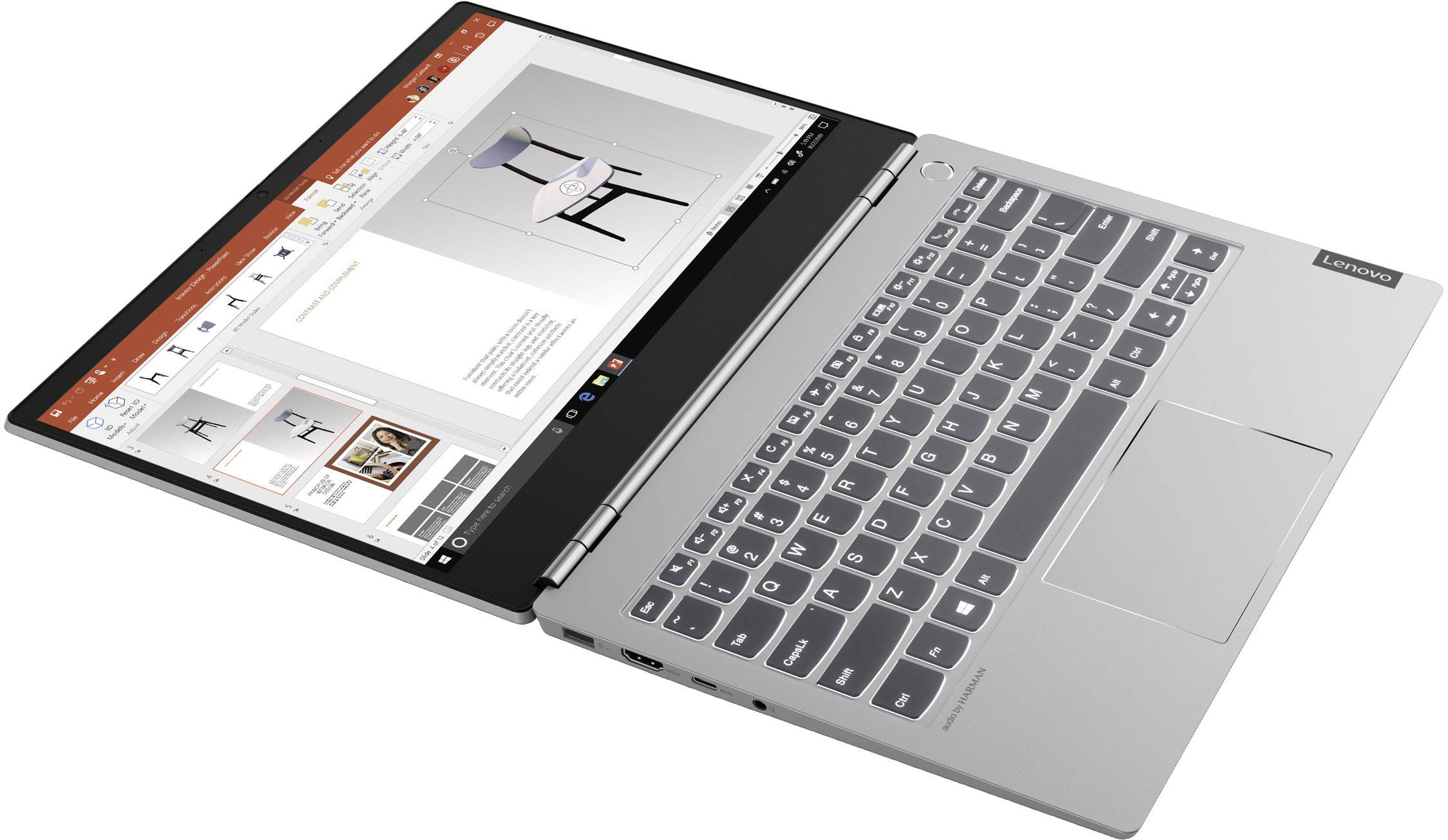 Lenovo ThinkBook 13s 33.8cm (13.3 Zoll) Notebook Intel Core i7 i7-8565U 16GB 512GB SSD Intel UHD Graphics 620 Windows® 10 Pro Grau
