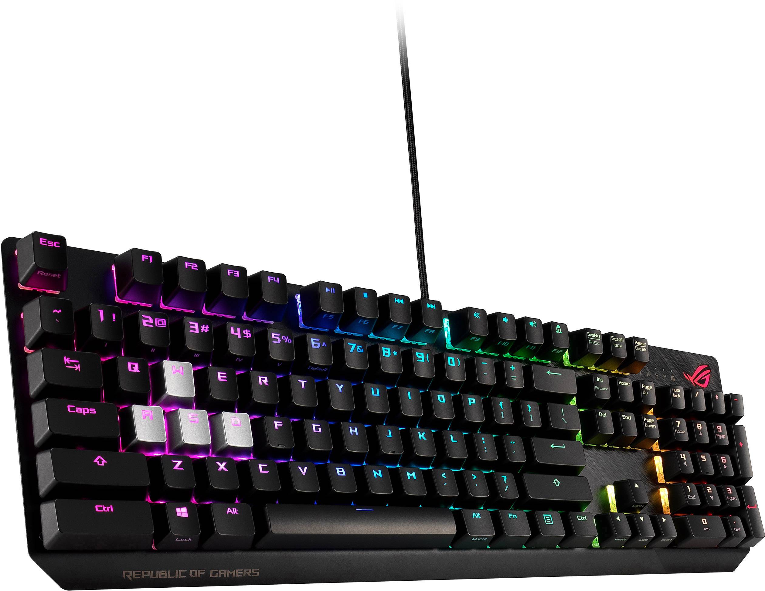 Asus ROG Strix Scope USB Gaming-Tastatur Beleuchtet Deutsch, QWERTZ, Windows® Schwarz, RGB