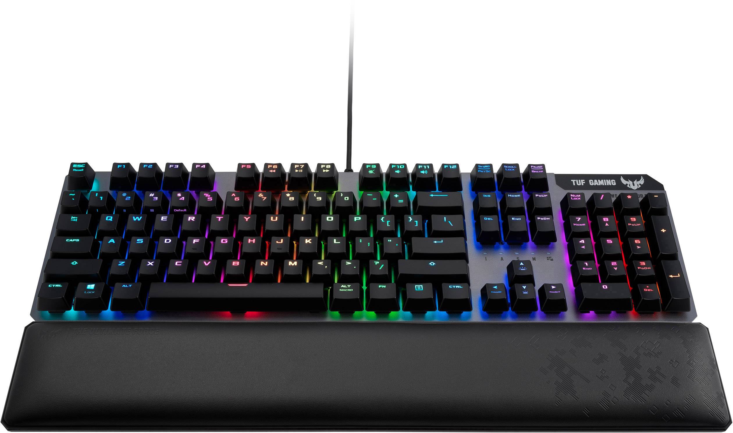 Asus TUF K7 USB Gaming-Maus Handballenauflage, Beleuchtet Deutsch, QWERTZ, Windows® Schwarz, RGB