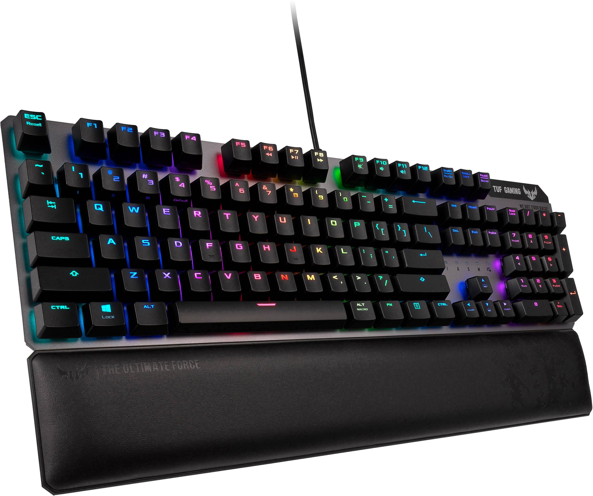 Asus TUF K7 USB Gaming-Maus Handballenauflage, Beleuchtet Deutsch, QWERTZ, Windows® Schwarz, RGB