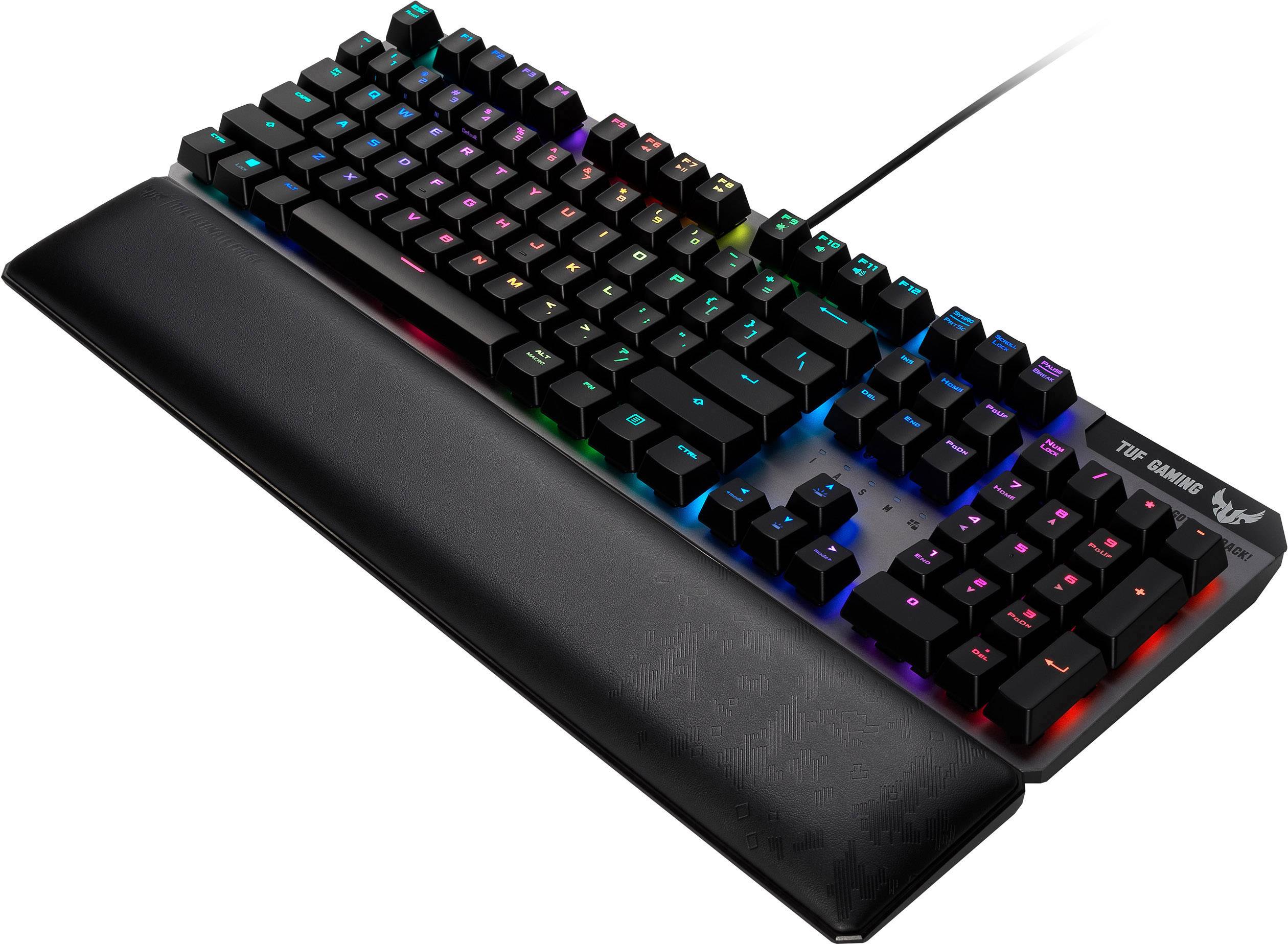 Asus TUF K7 USB Gaming-Maus Handballenauflage, Beleuchtet Deutsch, QWERTZ, Windows® Schwarz, RGB