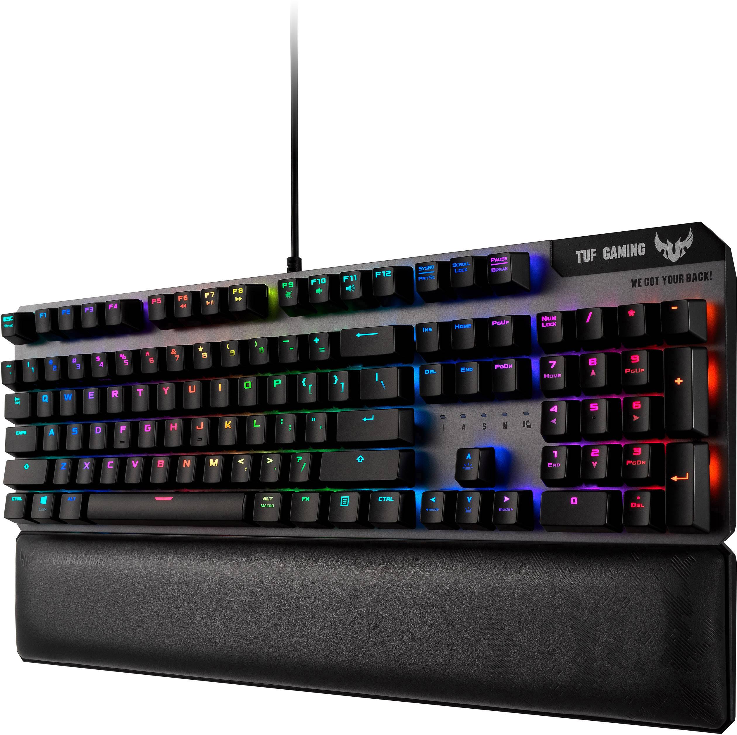 Asus TUF K7 USB Gaming-Maus Handballenauflage, Beleuchtet Deutsch, QWERTZ, Windows® Schwarz, RGB