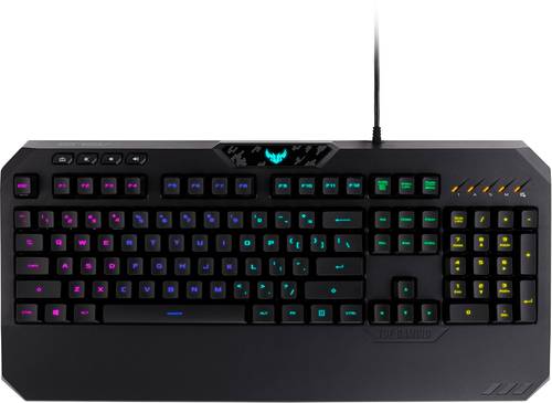 Asus TUF K5 USB Gaming-Tastatur Beleuchtet, Handballenauflage, Spritzwassergeschützt Deutsch, QWERT