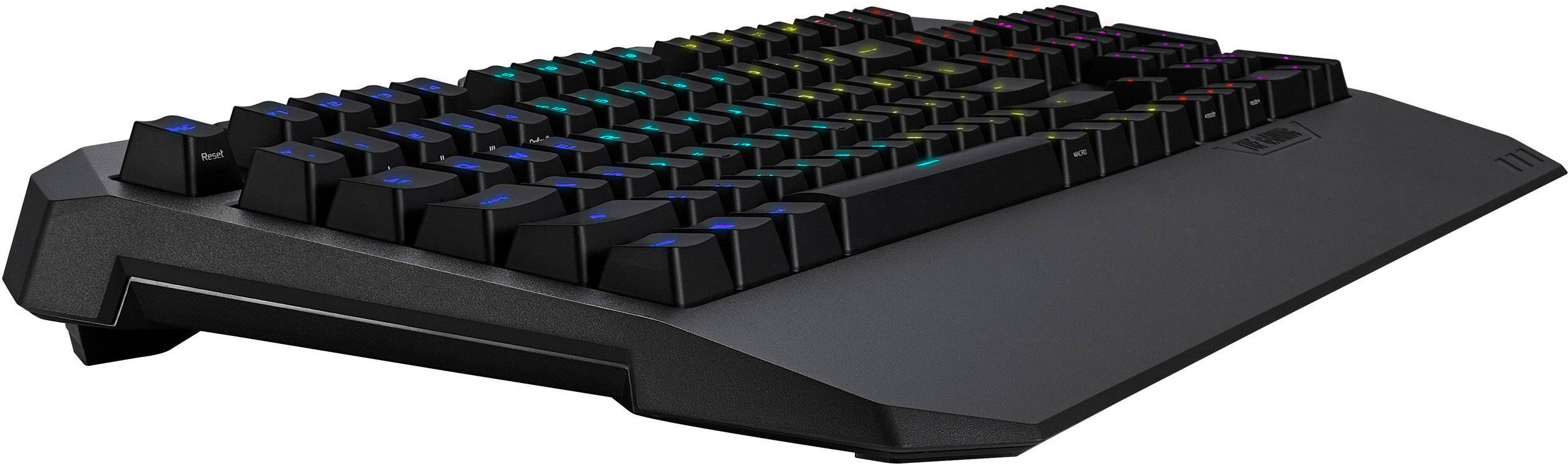 Asus TUF K5 USB Gaming-Tastatur Beleuchtet, Handballenauflage, Spritzwassergeschützt Deutsch, QWERTZ, Windows® Schwarz, RGB