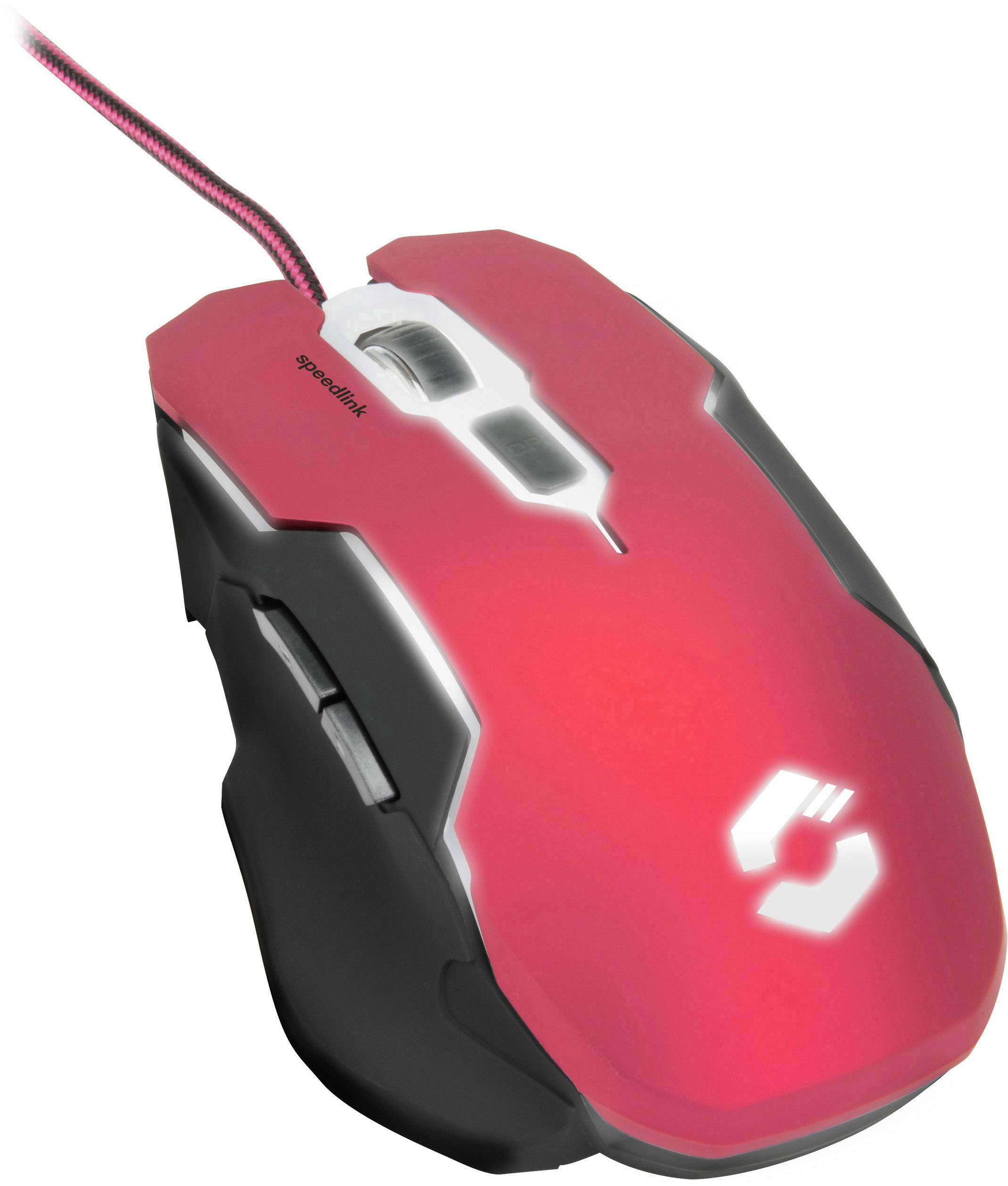 SpeedLink Contus Gaming-Maus USB Optisch Schwarz, Rot 5 Tasten 3200 dpi Beleuchtet, Ergonomisch